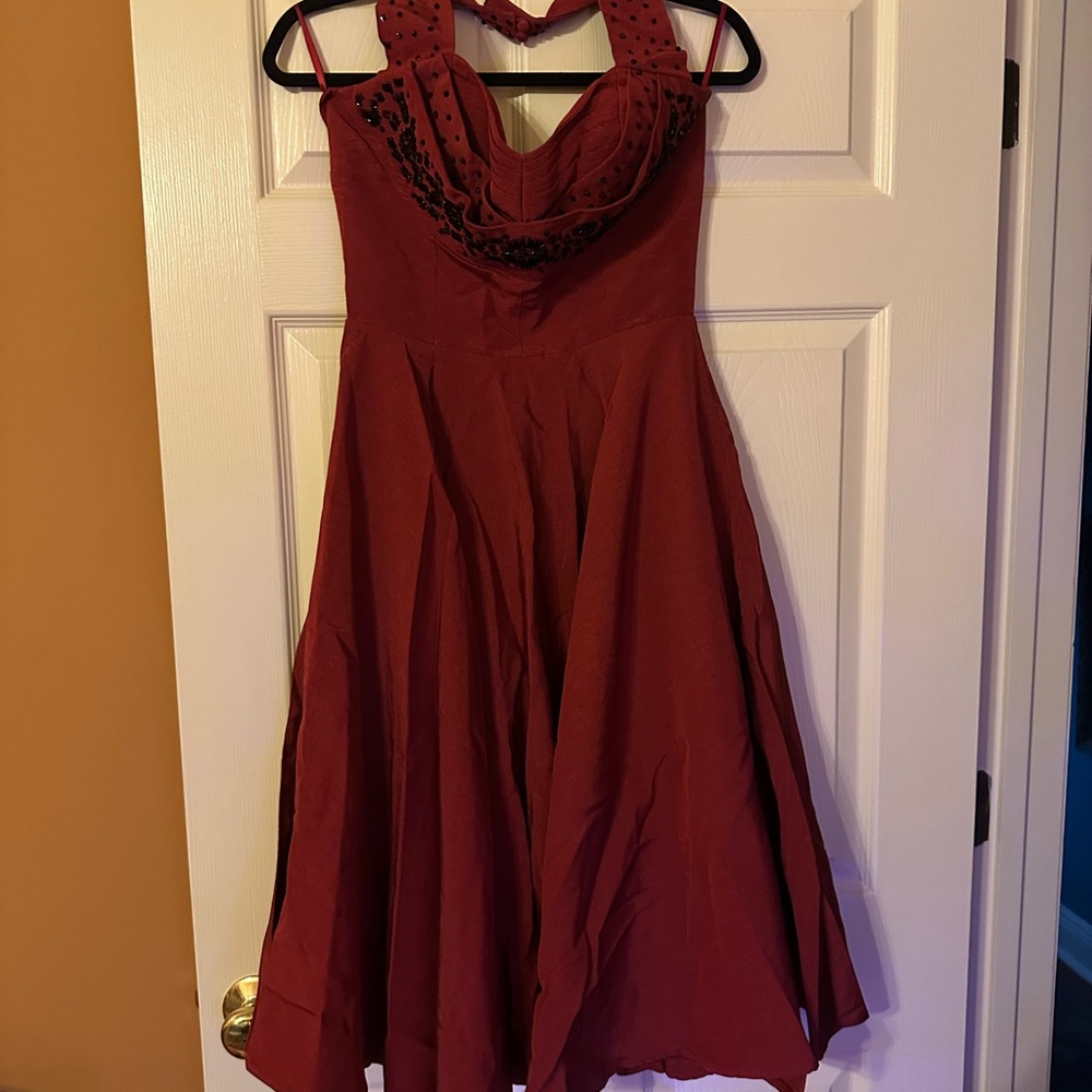 Trashy Diva/Candice Gwinn Lena Dress Red Ribbed Rayon size 8